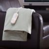 Sage Green Comfort Knit Heated Electric Warming Throw Blanket