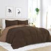 Twin/Twin XL 2-Piece Reversible Microfiber Comforter Set in Taupe Brown