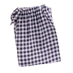 Black White Plaid Pajama Pants Women Cotton Sleepwear Loose Pajama Bottoms