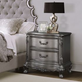 Antique Platinum 2-drawer Nightstand