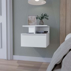 Mason White 1-Drawer Floating Nightstand