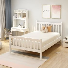 New Design Bedroom Sets Furniture Bedroom Furniture Wooden White Bed Frame with Wood Slat Support