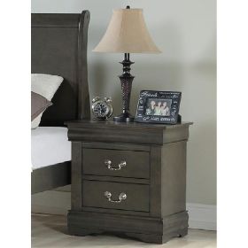 Louis Philippe Nightstand in Dark Gray