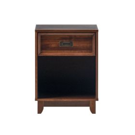 Modern Solid Wood Framed-Drawer Nightstand â€“ Walnut