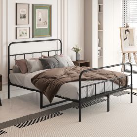 Metal Platform Bed frame with Headboard, Sturdy Metal Frame, No Box Spring Needed(Full)