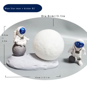 1pc Sitting Astronaut & Moon Night Light; Bedroom Sleep Light; Romantic Birthday Gifts; Bedside Table Lamp; Rechargeable Dimmable Atmosphere Night Lig (Items: Blue Star + Kicker B2)