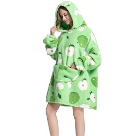 Adult Hooded Animal Nightgown Flannel Blanket Women Fleece Warm Pajamas Pullover Sweater Soft Comfortable Spring Autumn Winter (Color: 17, size: One Size)