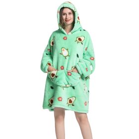 Adult Hooded Animal Nightgown Flannel Blanket Women Fleece Warm Pajamas Pullover Sweater Soft Comfortable Spring Autumn Winter (Color: 25, size: One Size)