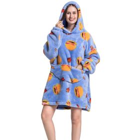 Adult Hooded Animal Nightgown Flannel Blanket Women Fleece Warm Pajamas Pullover Sweater Soft Comfortable Spring Autumn Winter (Color: 7, size: One Size)