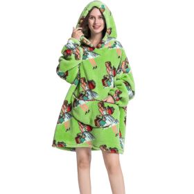 Adult Hooded Animal Nightgown Flannel Blanket Women Fleece Warm Pajamas Pullover Sweater Soft Comfortable Spring Autumn Winter (Color: 6, size: One Size)