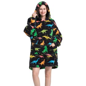 Adult Hooded Animal Nightgown Flannel Blanket Women Fleece Warm Pajamas Pullover Sweater Soft Comfortable Spring Autumn Winter (Color: 5, size: One Size)