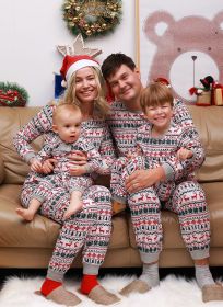 Christmas New year's parent-child outfit family outfit spring and autumn new parent-child home clothes suit pajamas (Color: Picture Color, size: Children 8T)