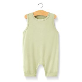 Baby Solid Color Sleeveless Snap Cotton Jumpsuit Pajamas (Size/Age: 66 (3-6M), Color: Green)