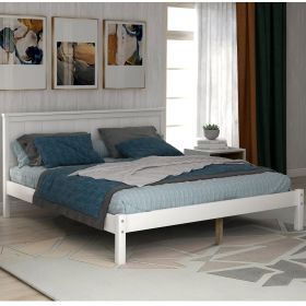 Platform Bed Frame with Headboard , Wood Slat Support , No Box Spring Needed ,Full,Espresso (Color: White)